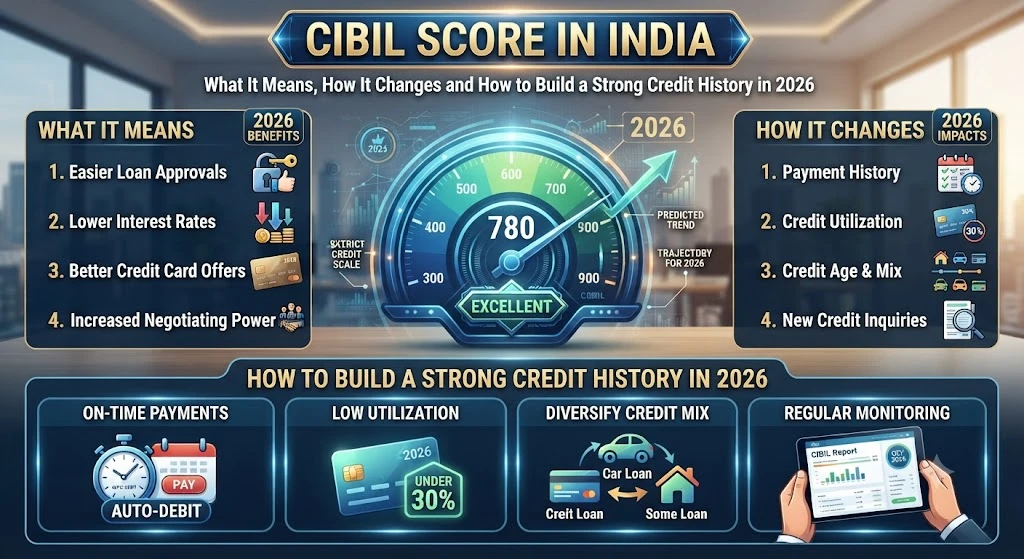 CIBIL Score in India: What It Means, How It Changes and How to Build a Strong Credit History in 2026