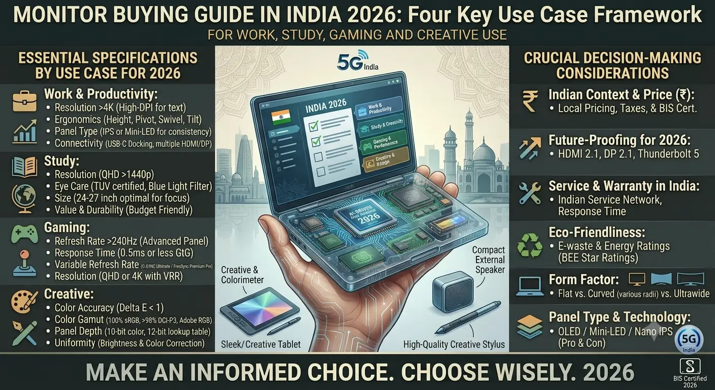 Monitor Buying Guide India 2026: Size, Resolution & Refresh Rate