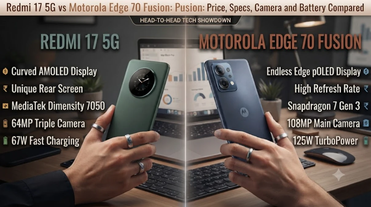 Redmi 17 5G vs Motorola Edge 70 Fusion: Price, Specs, Camera and Battery Compared
