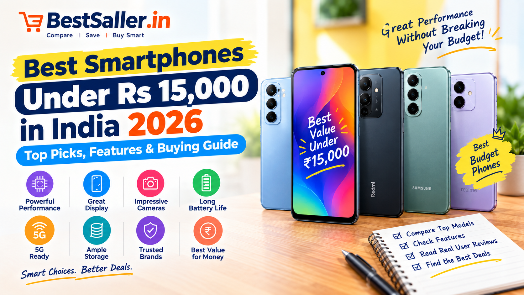 Best Smartphones Under Rs 15,000 in India 2026: Complete Comparison & Buying Guide